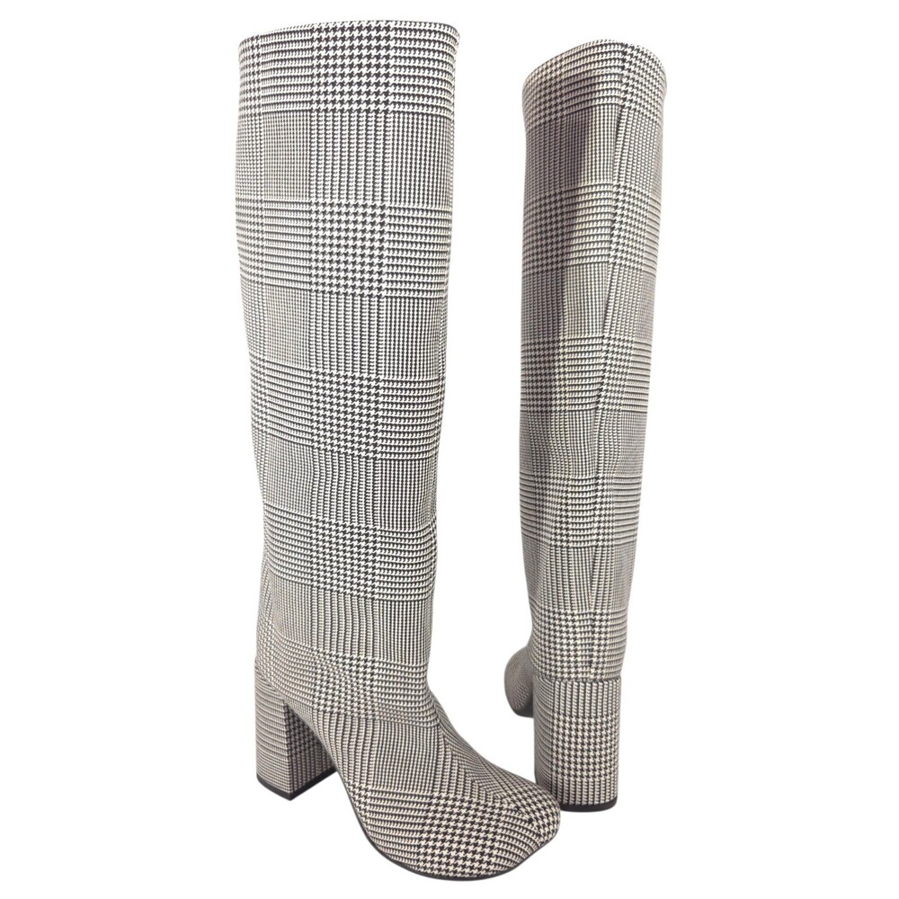 MM6 Maison Margiela Houndstooth Boots US 10 EU 40 Womens Black Cream $850